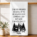 Personalized Kitchen Towel Unique Camping Gift for Her