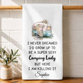 Personalized Kitchen Towel Vintage Camper Gift for Camping Lovers