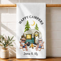 Personalized Kitchen Towel Custom Couple Gift with Camper Van Kitchen Towel GradoCreations