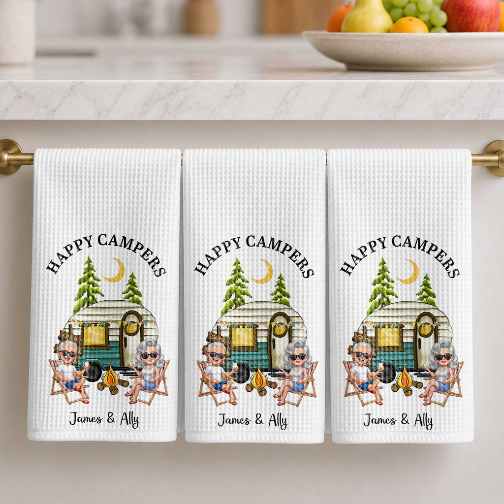 Personalized Kitchen Towel Custom Couple Gift with Camper Van Kitchen Towel GradoCreations
