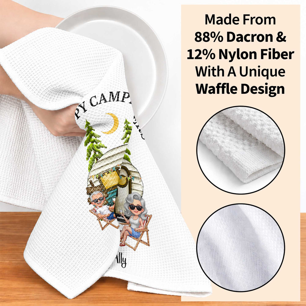 Personalized Kitchen Towel Custom Couple Gift with Camper Van Kitchen Towel GradoCreations