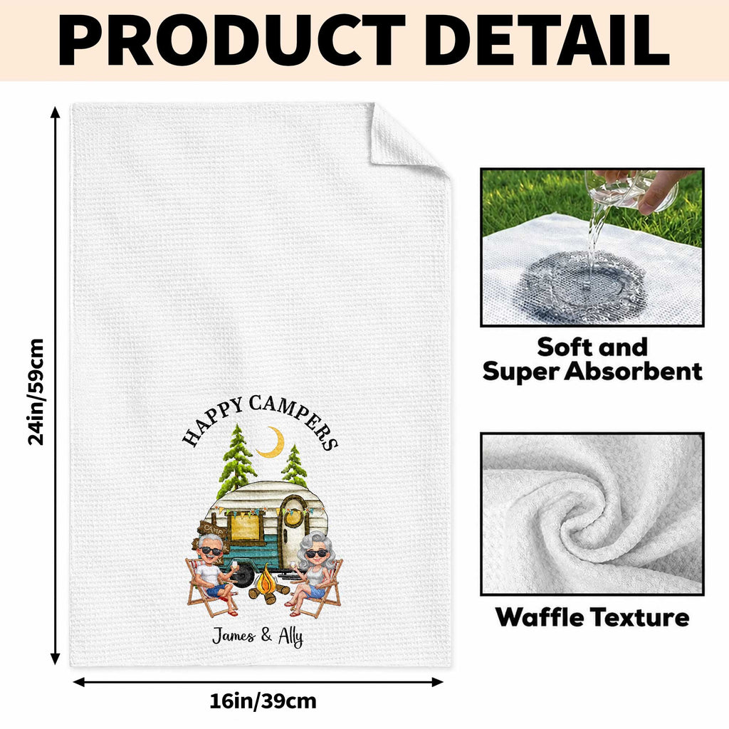 Personalized Kitchen Towel Custom Couple Gift with Camper Van Kitchen Towel GradoCreations
