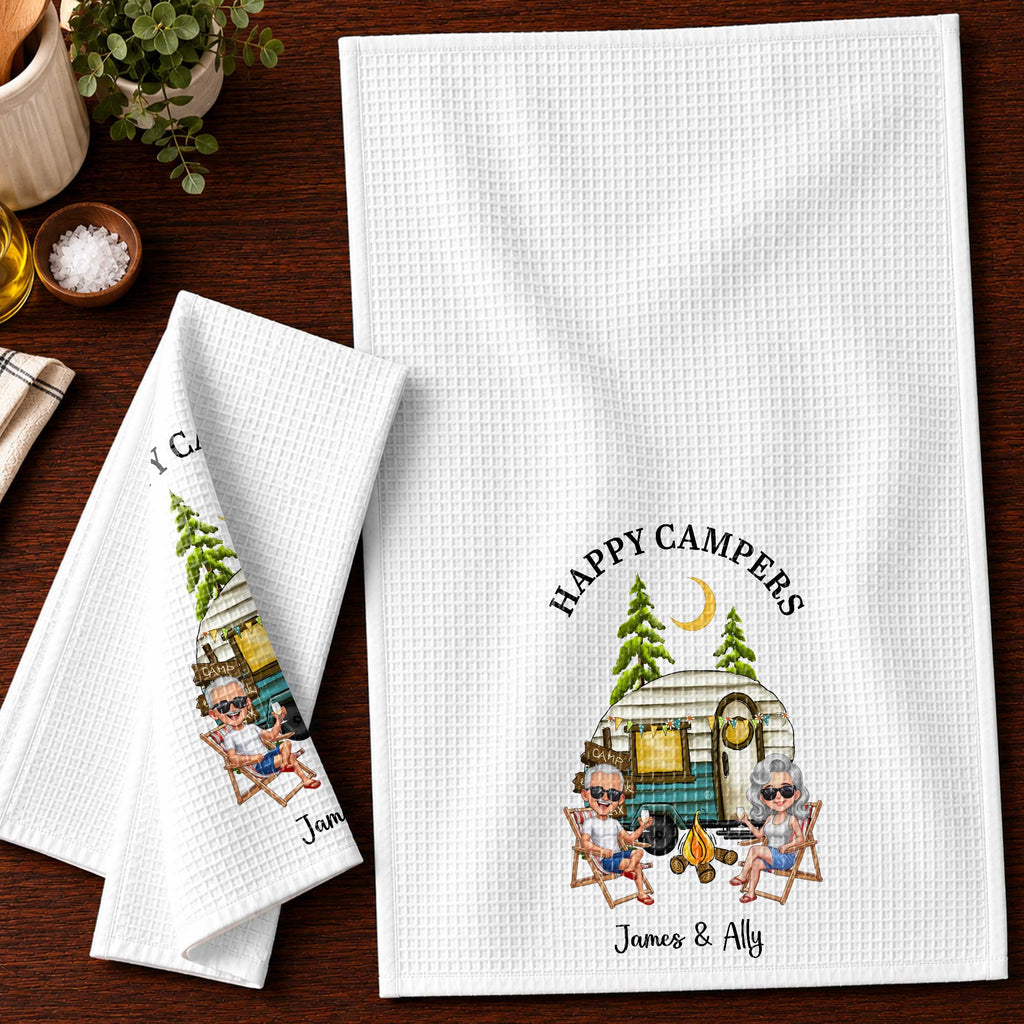 Personalized Kitchen Towel Custom Couple Gift with Camper Van Kitchen Towel GradoCreations