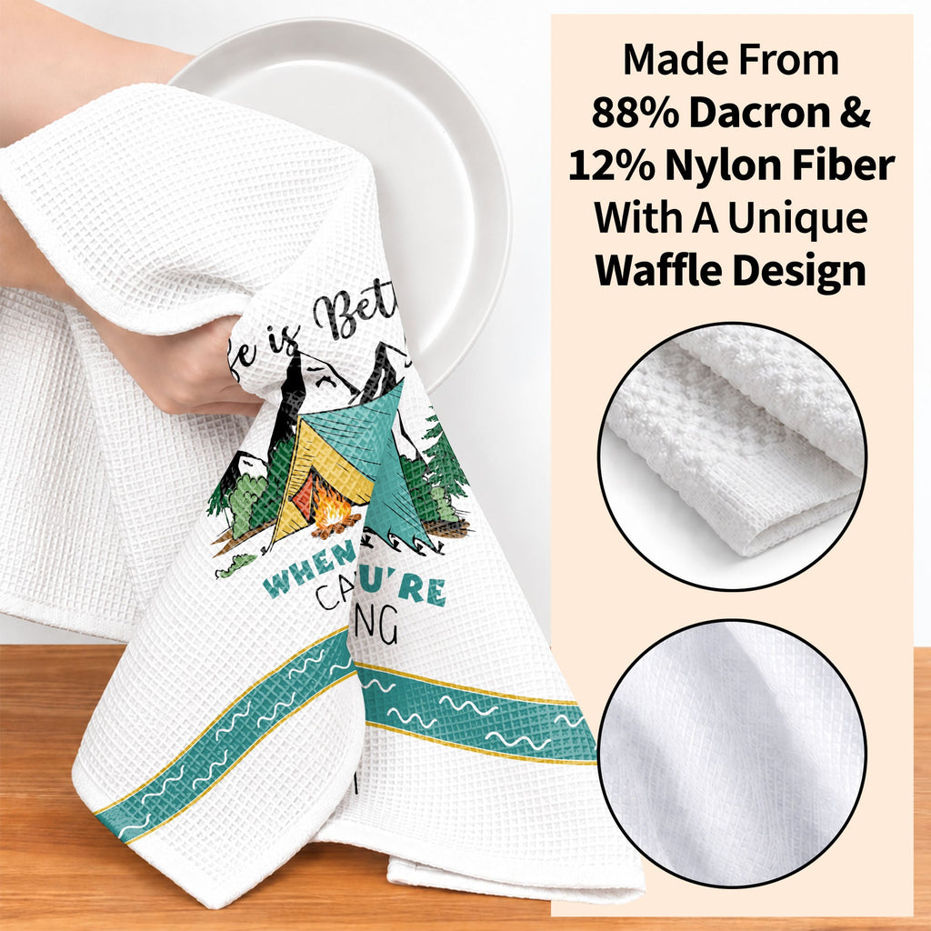 Personalized Kitchen Towel Camping Design Custom Gift for Home