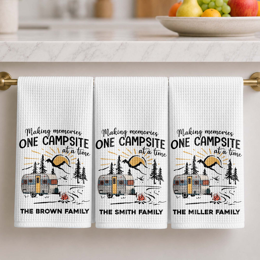 Personalized Kitchen Towel Custom Family Name Camping Gift