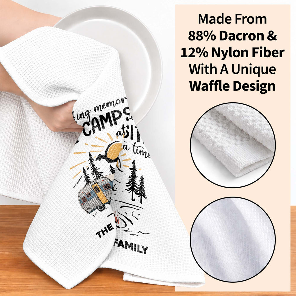 Personalized Kitchen Towel Custom Family Name Camping Gift