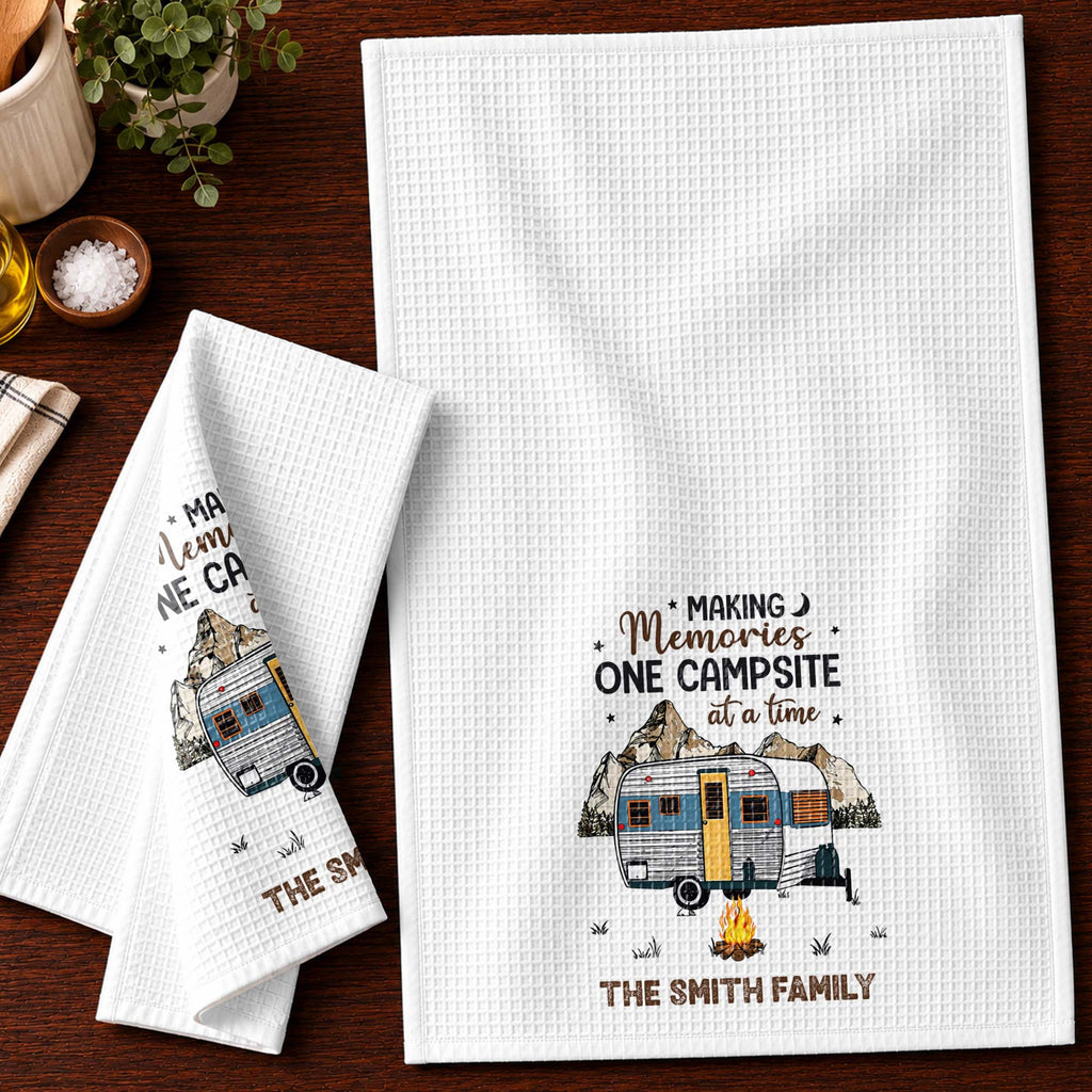Personalized Kitchen Towel for Couples Custom Camper Design Kitchen Towel GradoCreations