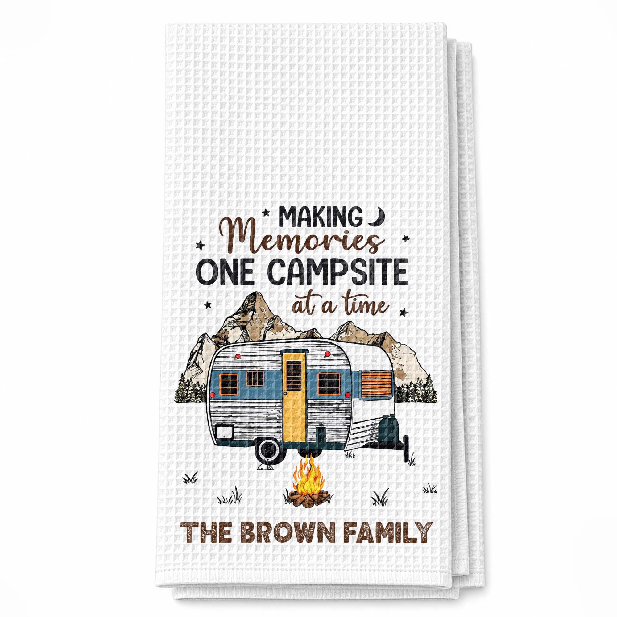 Personalized Kitchen Towel for Couples Custom Camper Design Kitchen Towel GradoCreations