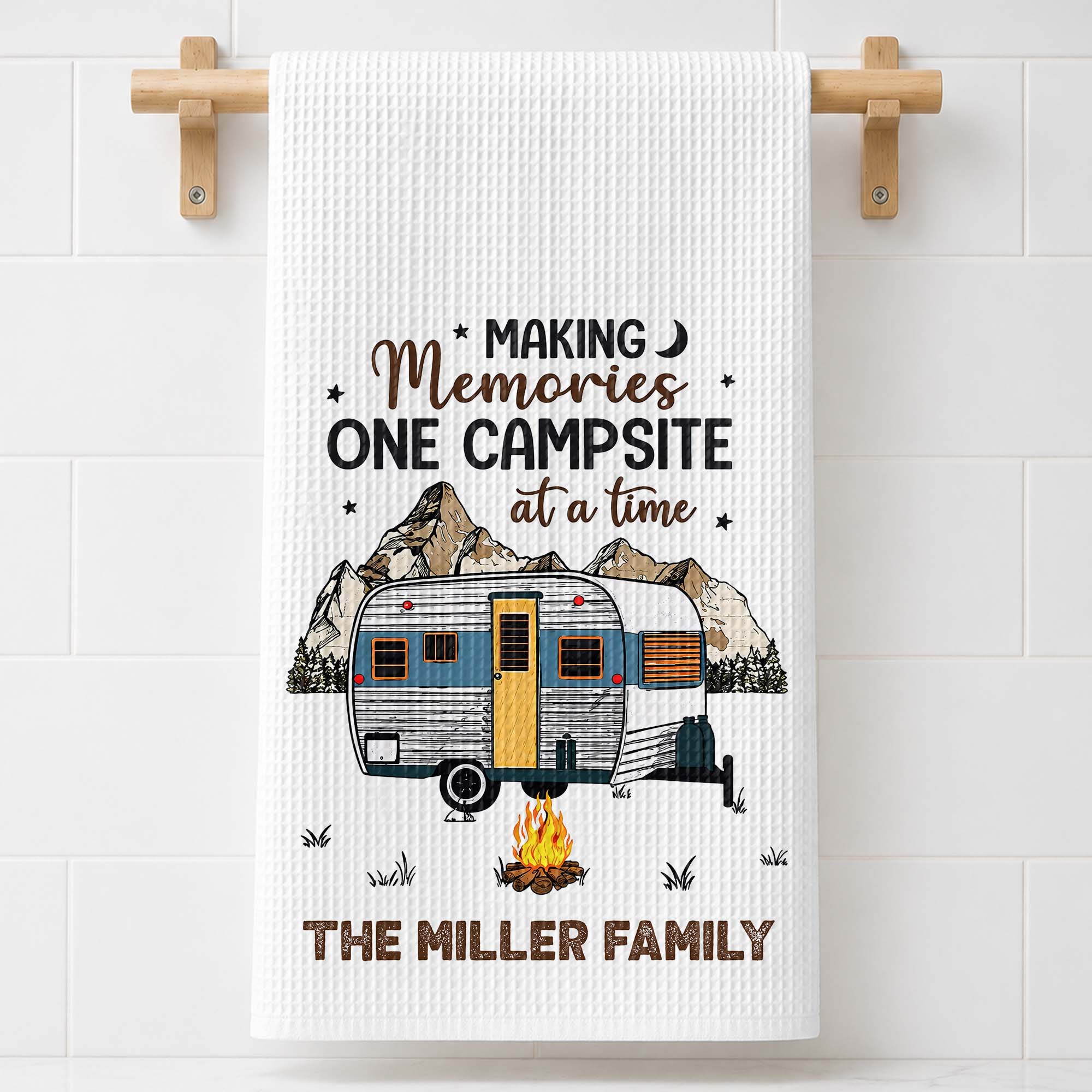 Personalized Kitchen Towel for Couples Custom Camper Design Kitchen Towel GradoCreations