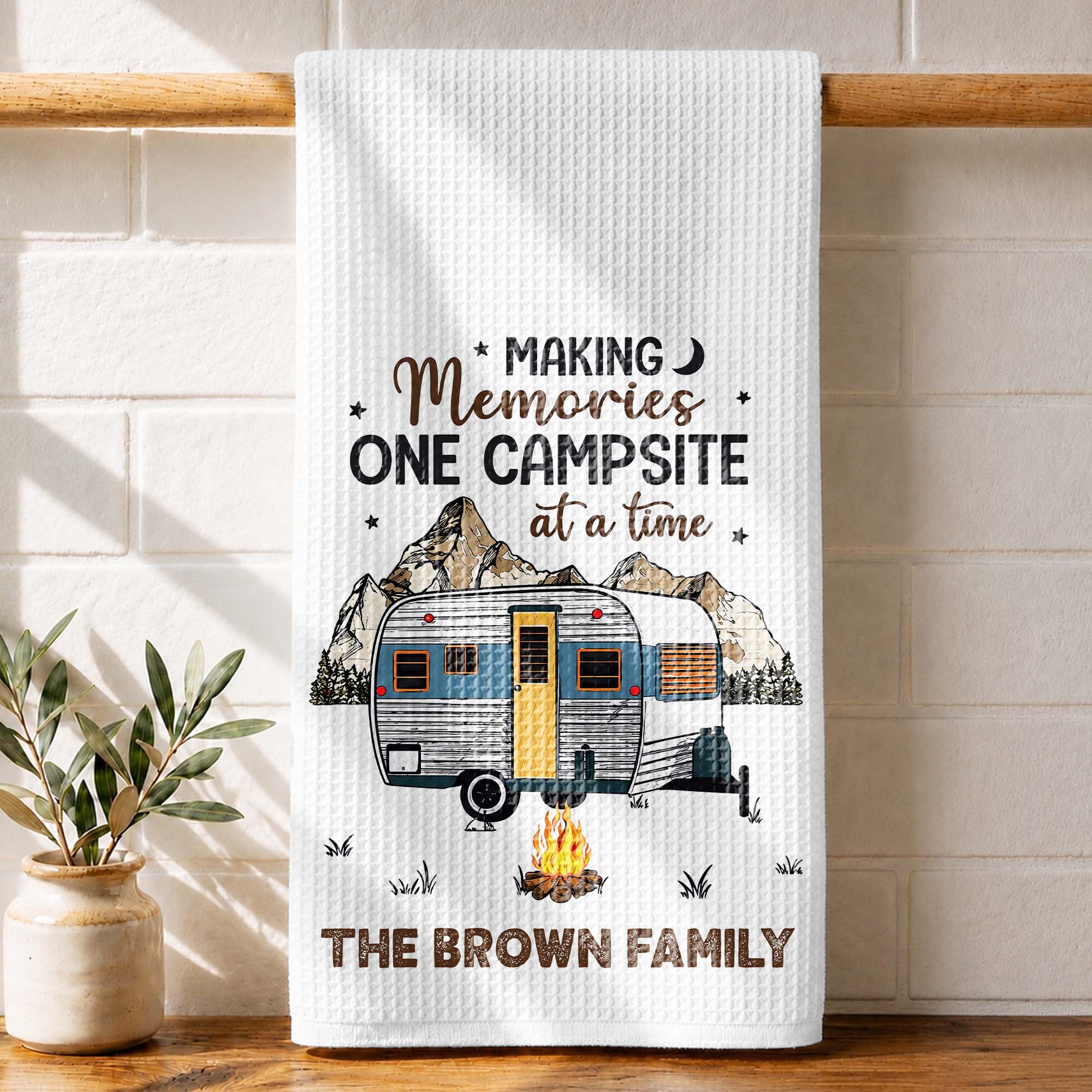 Personalized Kitchen Towel for Couples Custom Camper Design Kitchen Towel GradoCreations
