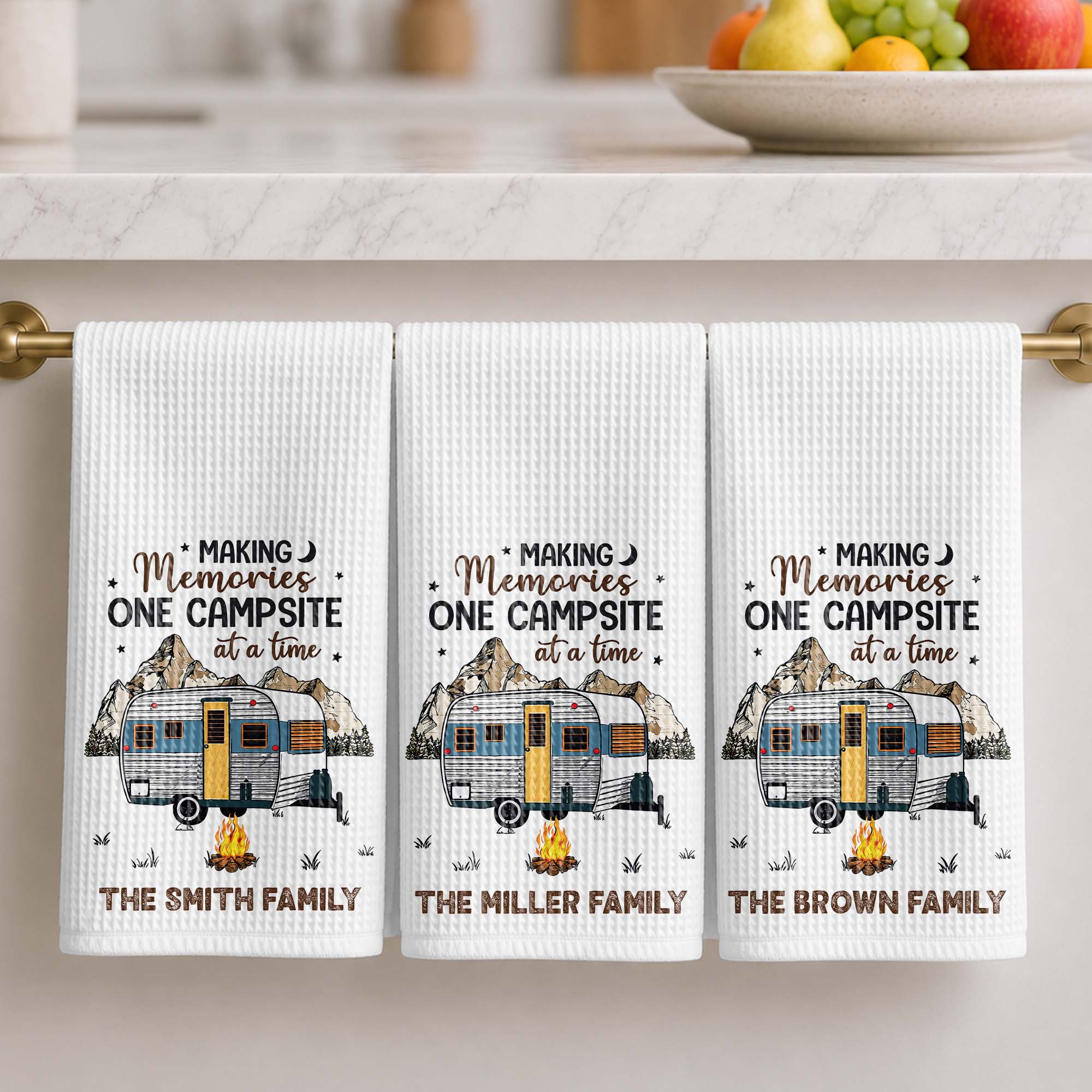Personalized Kitchen Towel for Couples Custom Camper Design Kitchen Towel GradoCreations