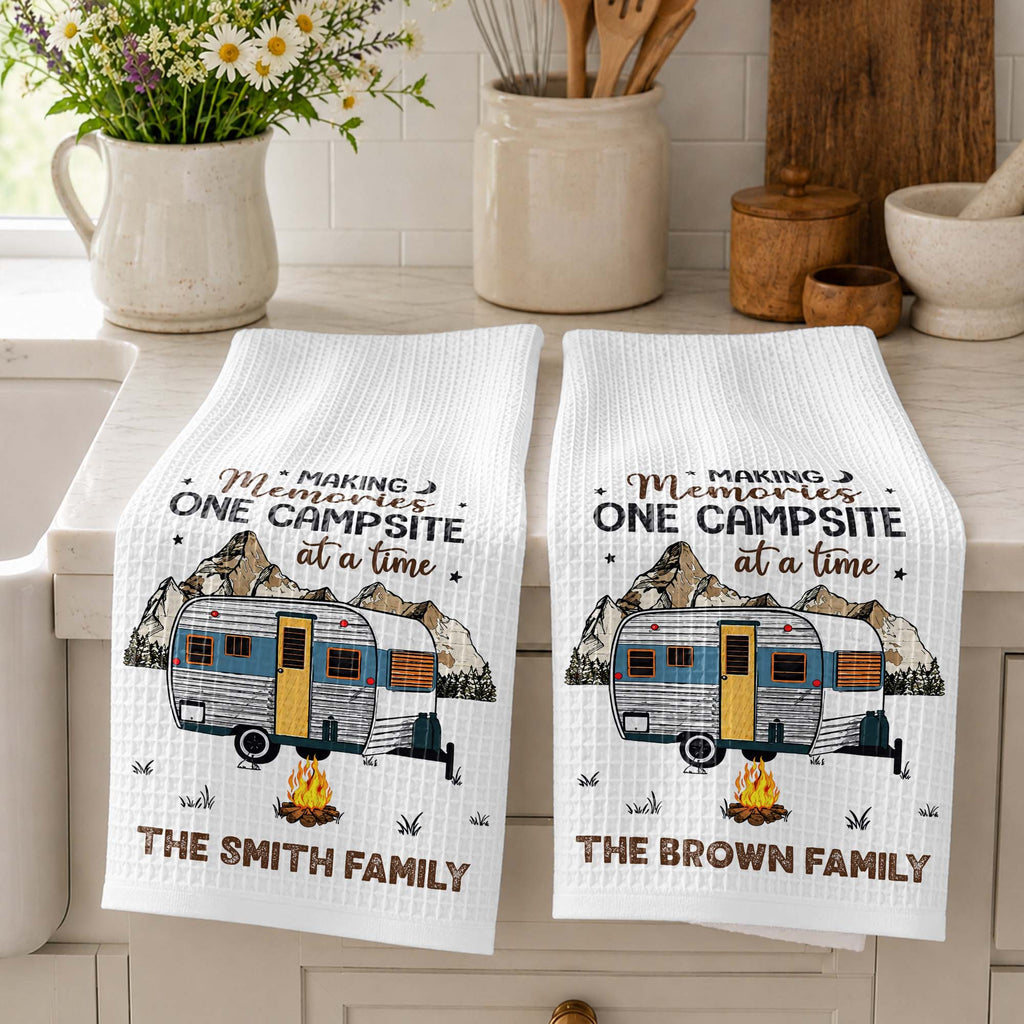 Personalized Kitchen Towel for Couples Custom Camper Design Kitchen Towel GradoCreations