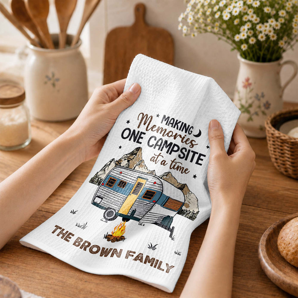Personalized Kitchen Towel for Couples Custom Camper Design Kitchen Towel GradoCreations