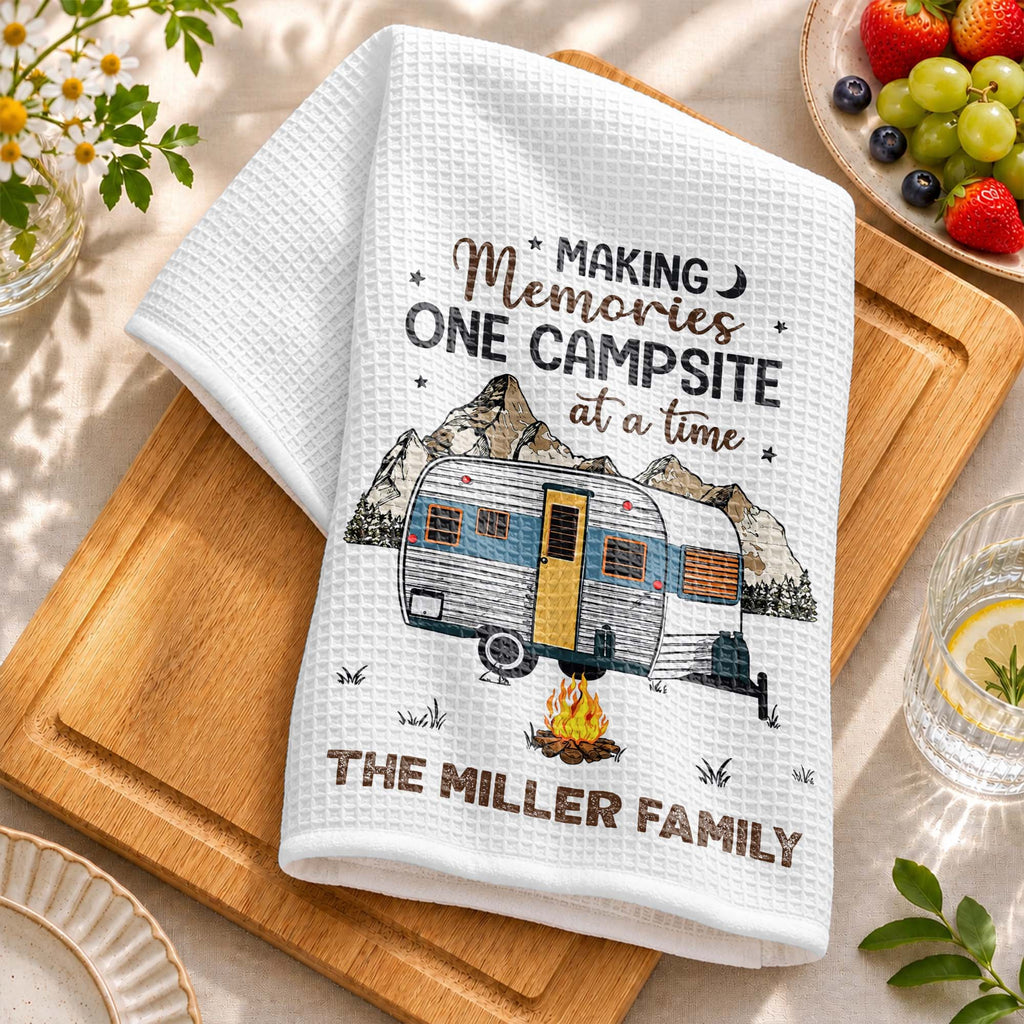 Personalized Kitchen Towel for Couples Custom Camper Design Kitchen Towel GradoCreations