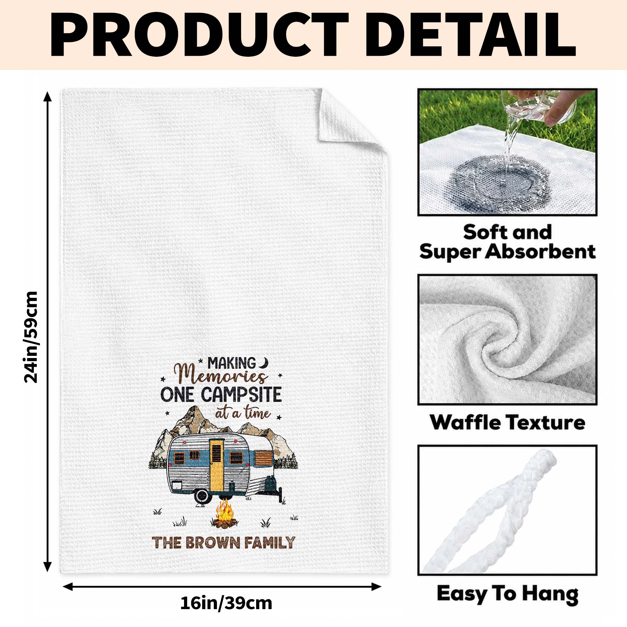 Personalized Kitchen Towel for Couples Custom Camper Design Kitchen Towel GradoCreations