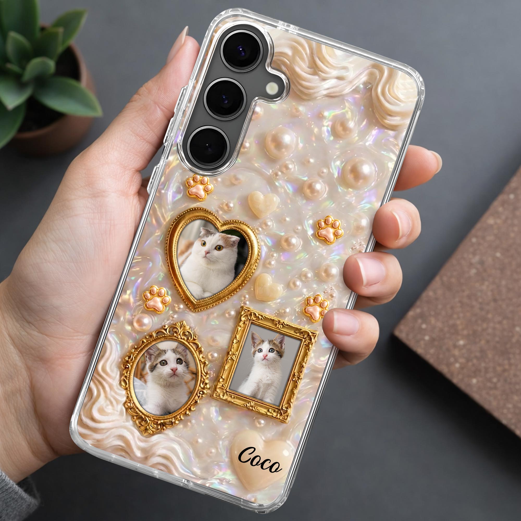Personalized Clear Phone Case for Cat Lovers Custom Name Clear Phone Case GradoCreations