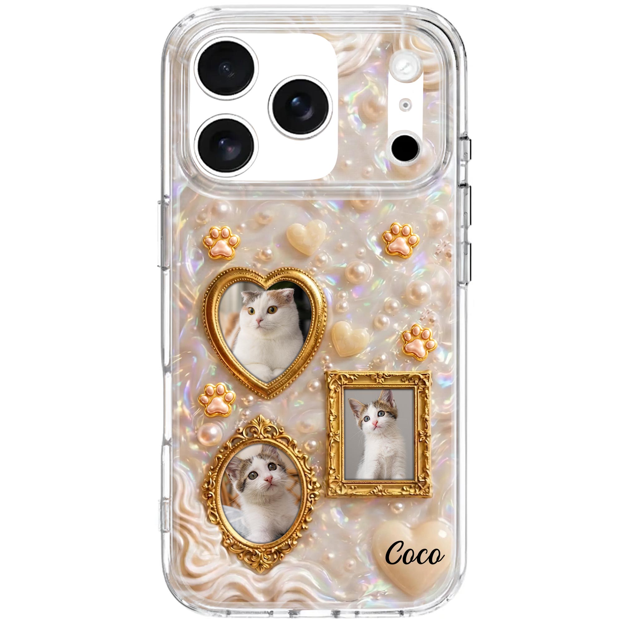 Personalized Clear Phone Case for Cat Lovers Custom Name Clear Phone Case GradoCreations