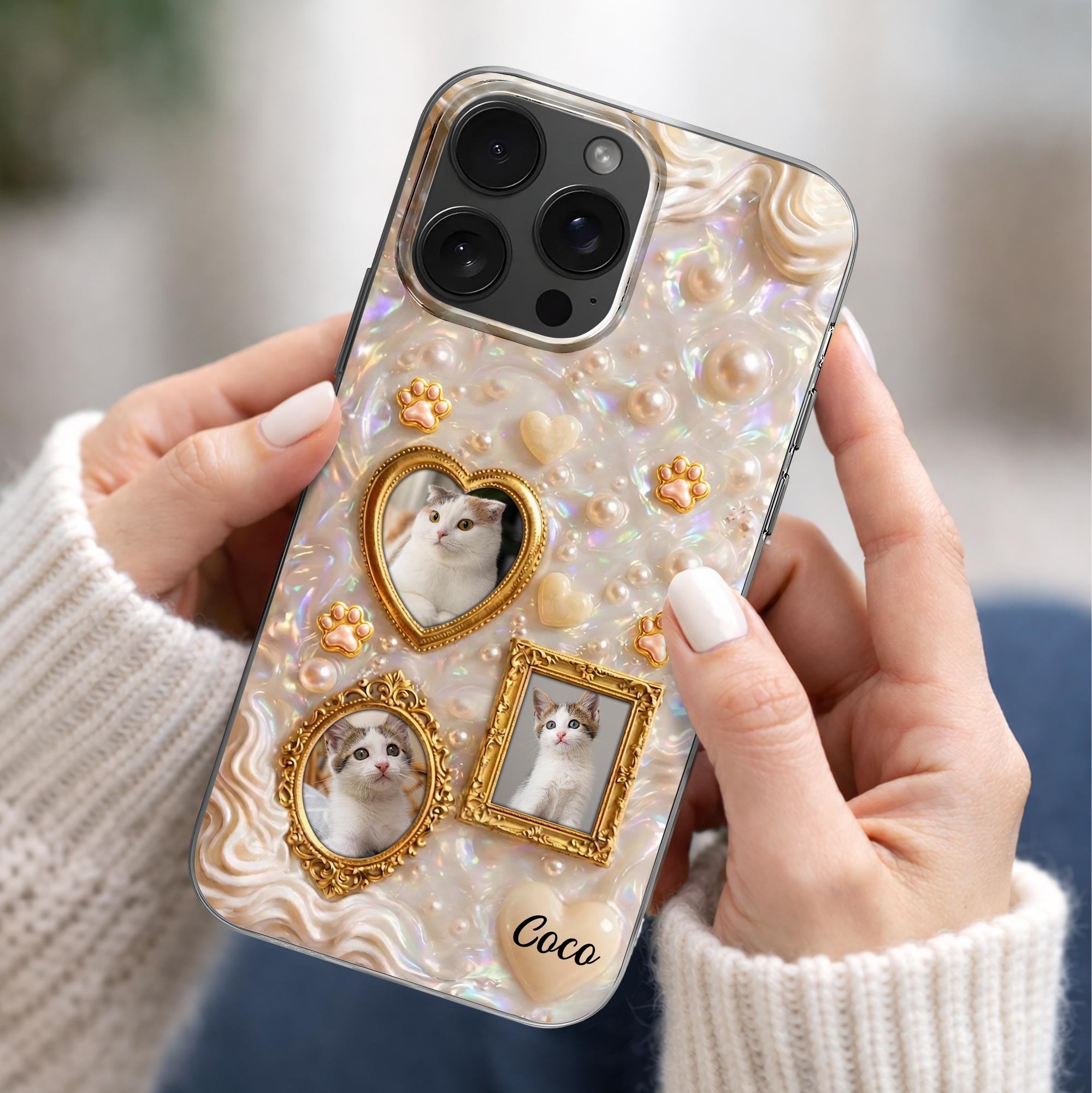 Personalized Clear Phone Case for Cat Lovers Custom Name Clear Phone Case GradoCreations