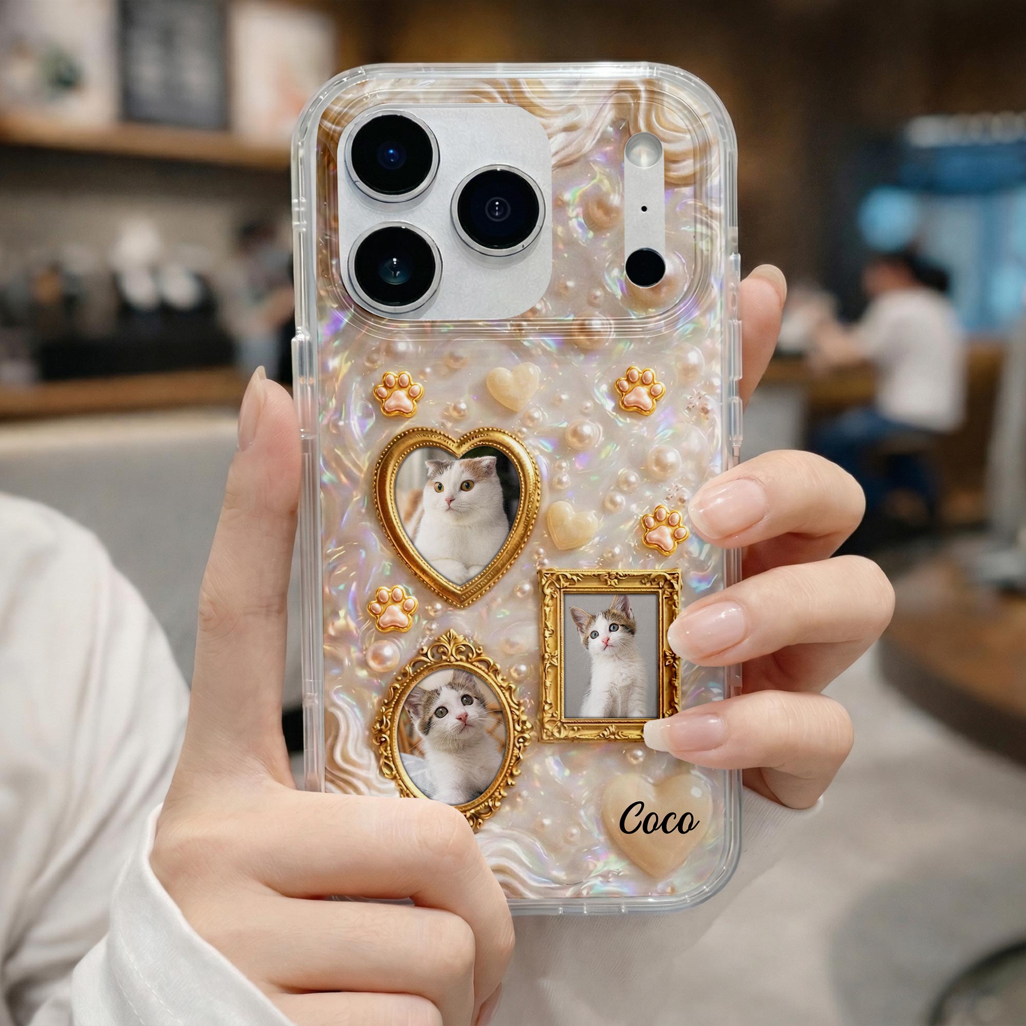 Personalized Clear Phone Case for Cat Lovers Custom Name Clear Phone Case GradoCreations