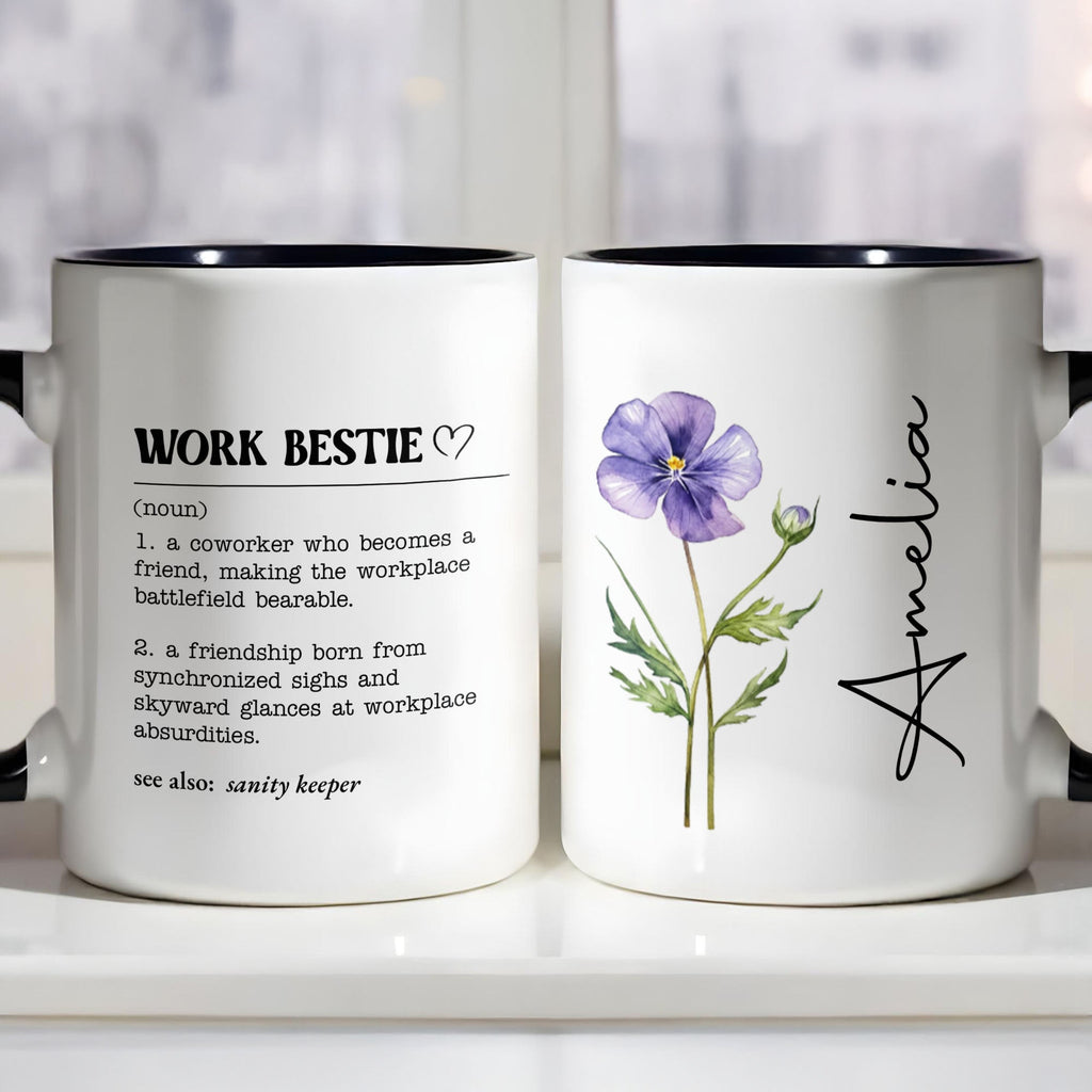 Personalized Accent Mug Work Bestie Definition Custom Gift Accent Mug GradoCreations