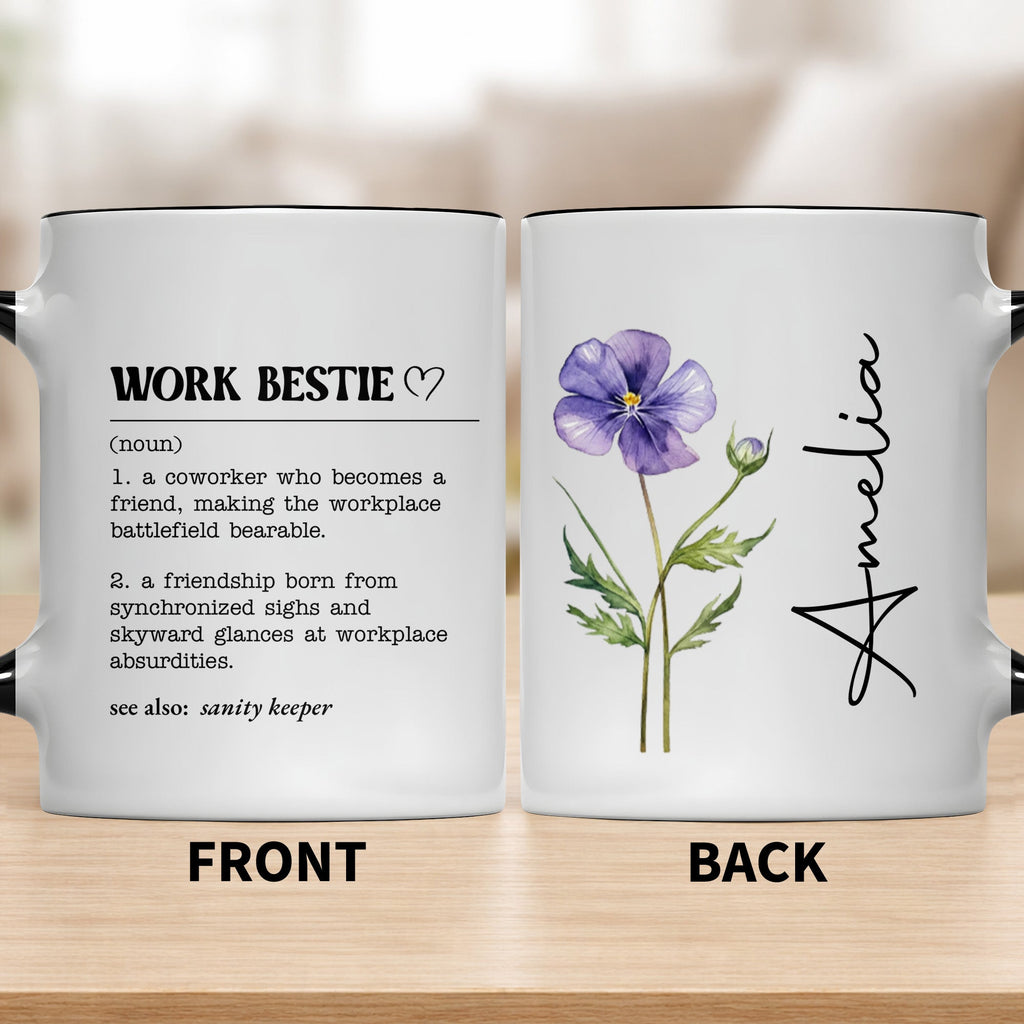 Personalized Accent Mug Work Bestie Definition Custom Gift Accent Mug GradoCreations