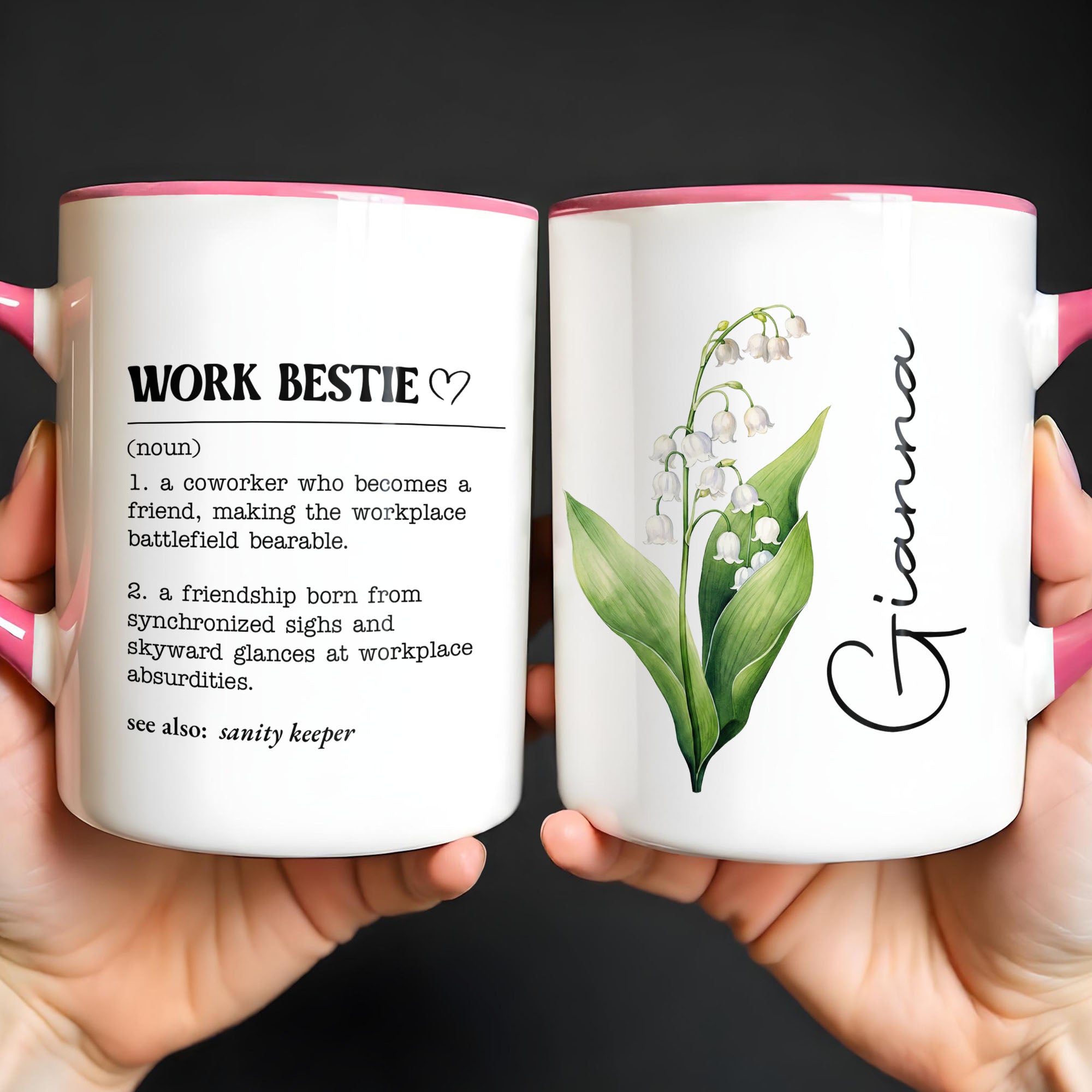Personalized Accent Mug Work Bestie Definition Custom Gift Accent Mug GradoCreations