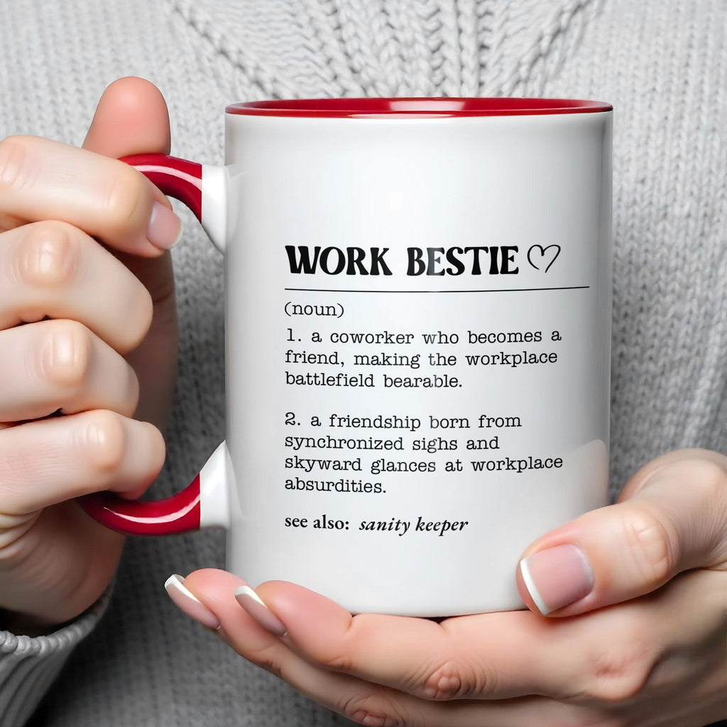 Personalized Accent Mug Work Bestie Definition Custom Gift Accent Mug GradoCreations