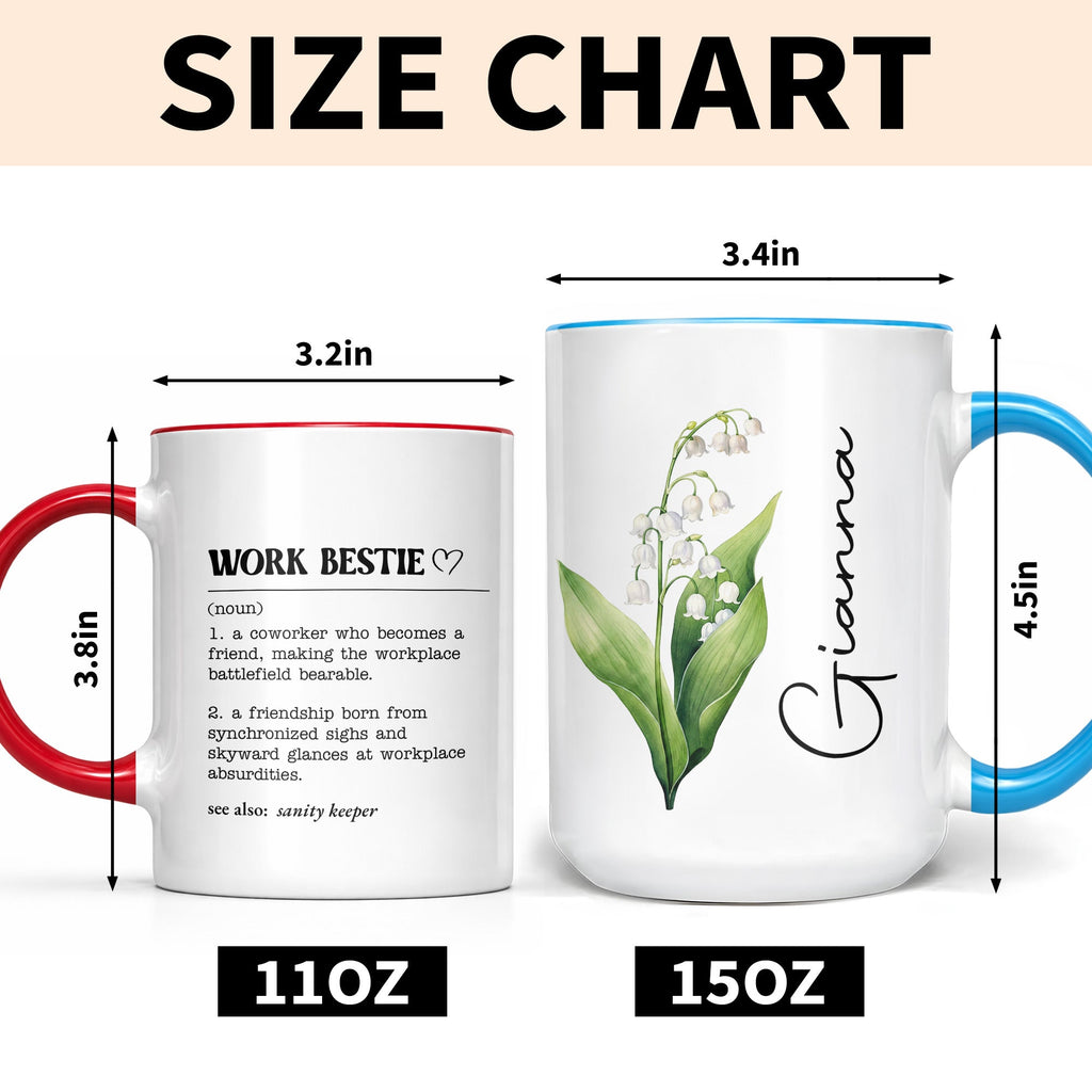 Personalized Accent Mug Work Bestie Definition Custom Gift Accent Mug GradoCreations