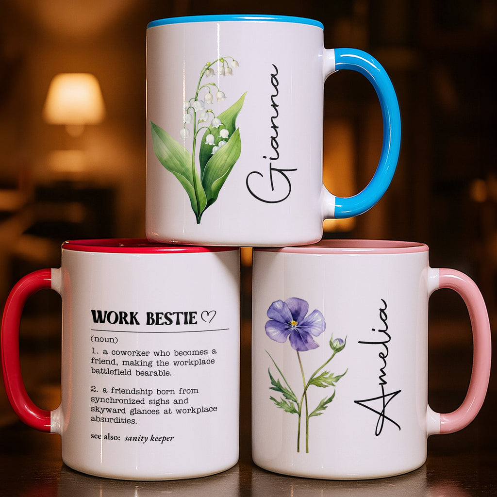 Personalized Accent Mug Work Bestie Definition Custom Gift Accent Mug GradoCreations