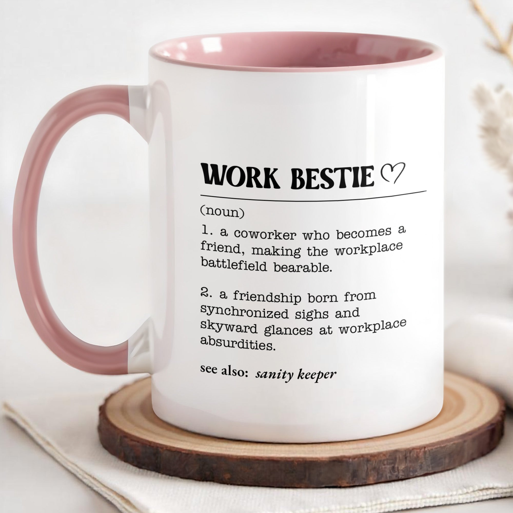Personalized Accent Mug Work Bestie Definition Custom Gift Accent Mug GradoCreations