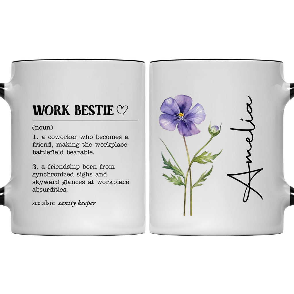 Personalized Accent Mug Work Bestie Definition Custom Gift Accent Mug GradoCreations