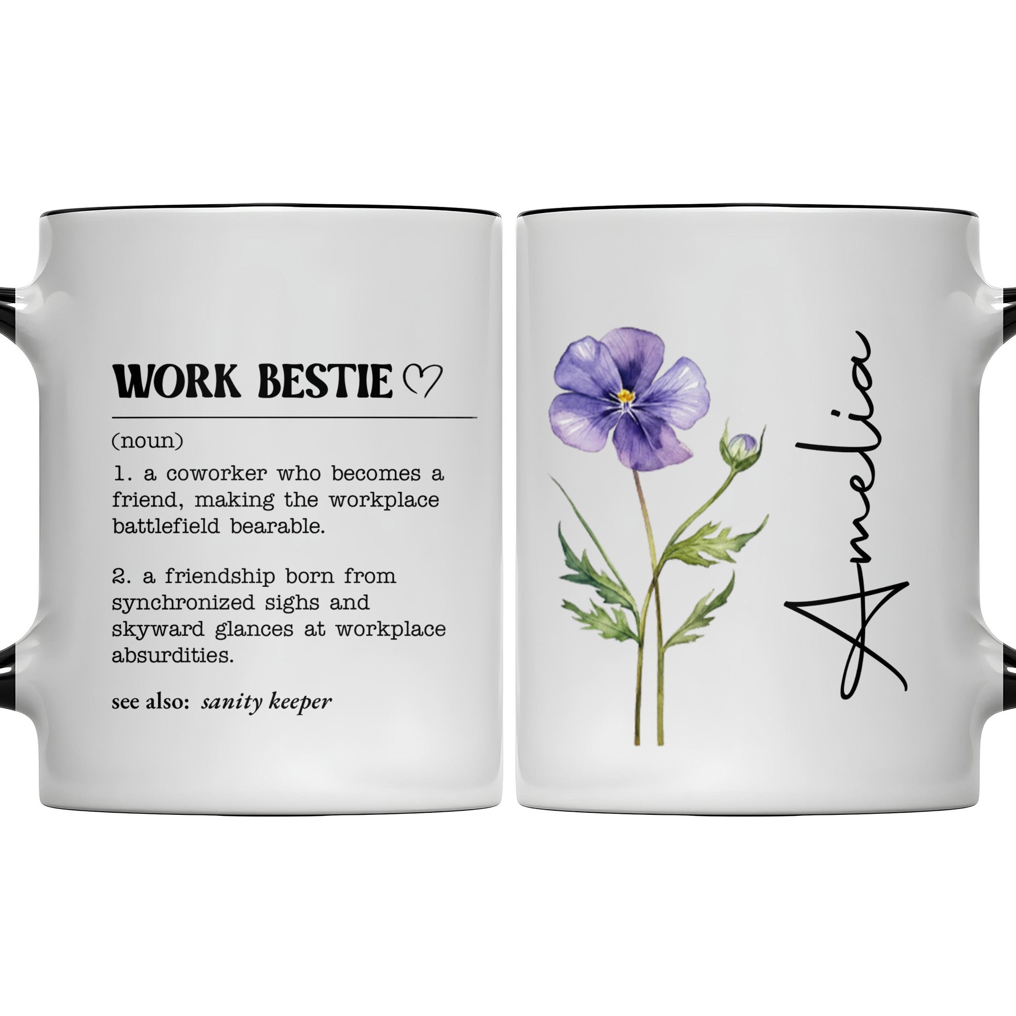 Personalized Accent Mug Work Bestie Definition Custom Gift Accent Mug GradoCreations