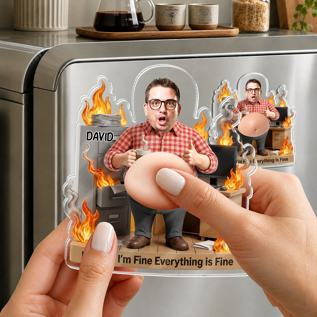 Personalized Squishy Acrylic Fridge Magnet Custom Gift for Dad