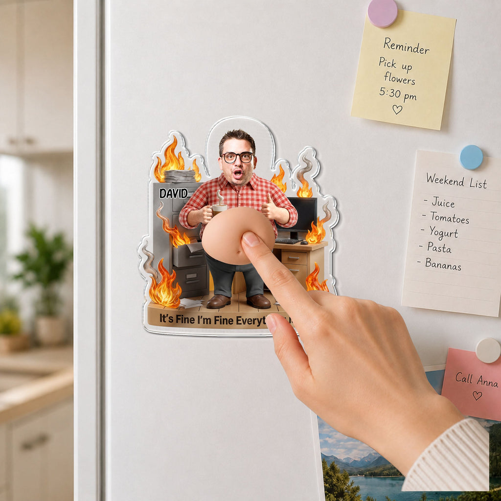 Personalized Squishy Acrylic Fridge Magnet Custom Gift for Dad