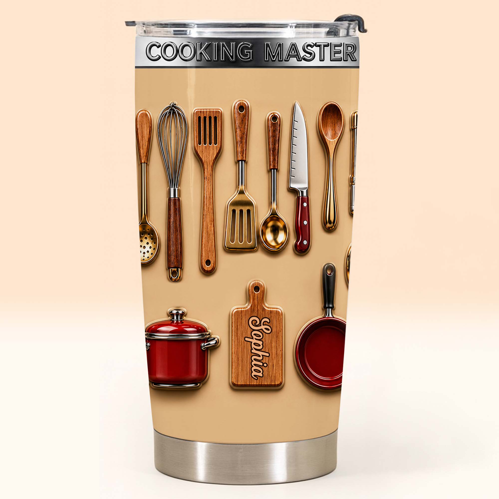 Personalized Stainless Steel Tumbler Custom Name Gift for Cooking Lovers Tumbler GradoCreations