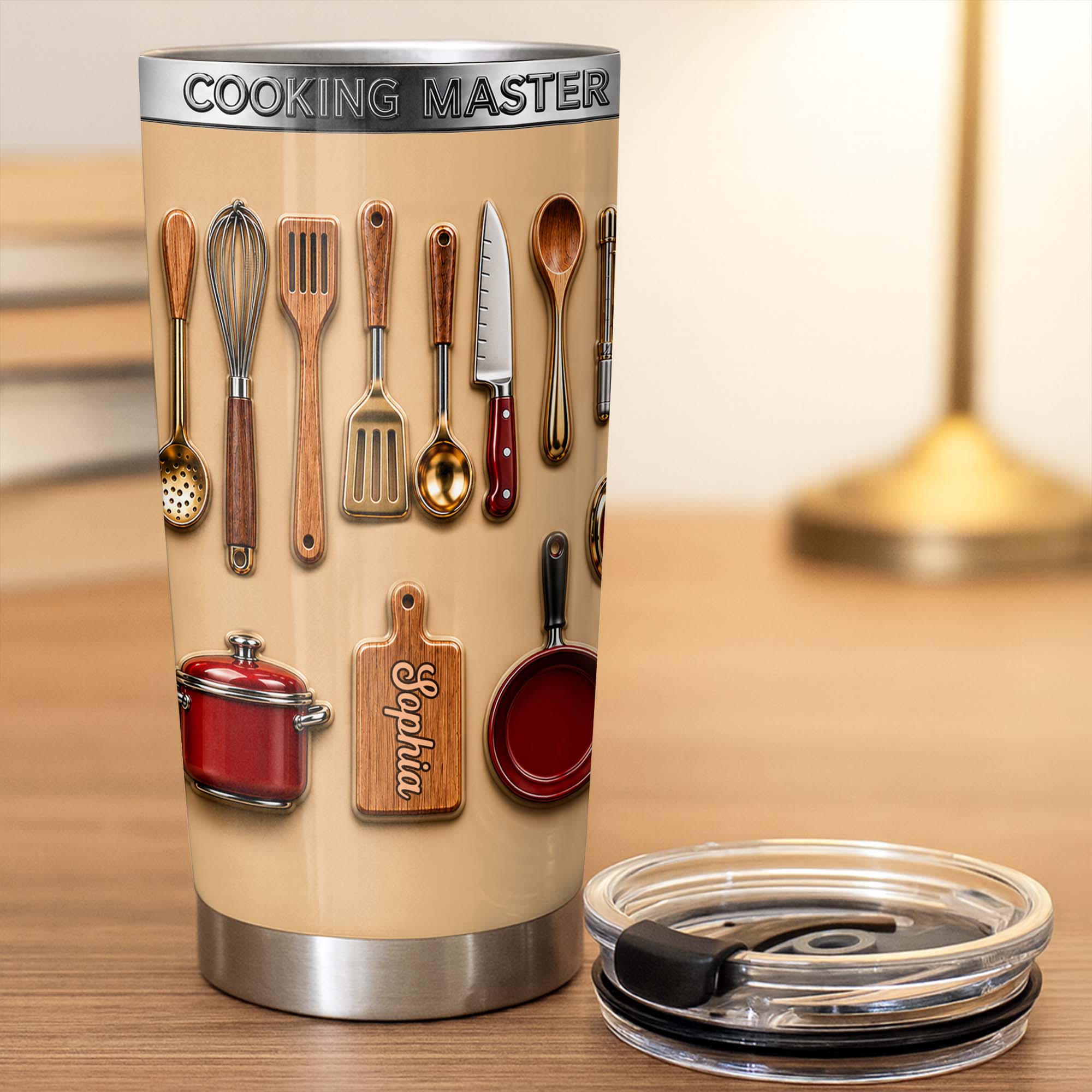 Personalized Stainless Steel Tumbler Custom Name Gift for Cooking Lovers Tumbler GradoCreations