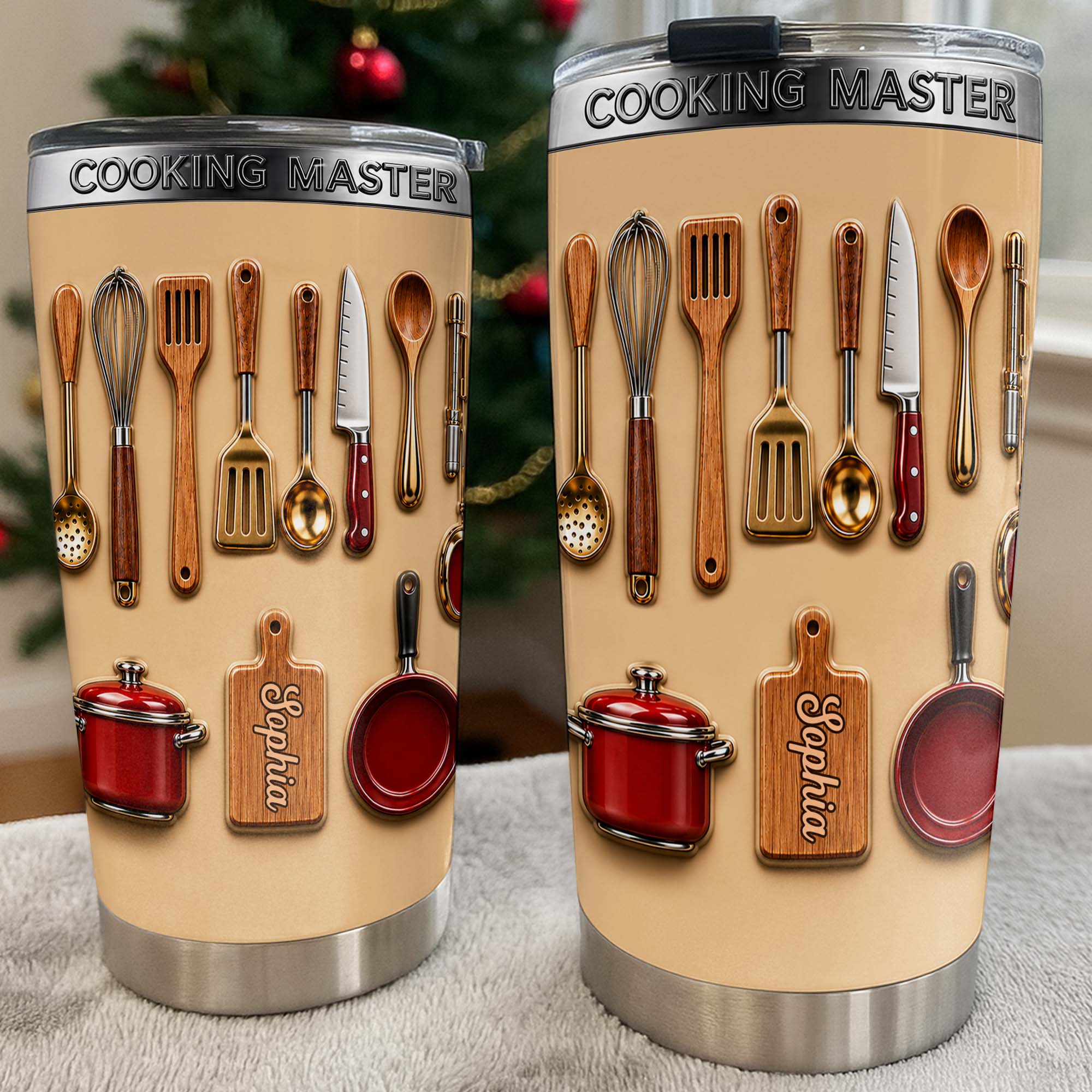 Personalized Stainless Steel Tumbler Custom Name Gift for Cooking Lovers Tumbler GradoCreations