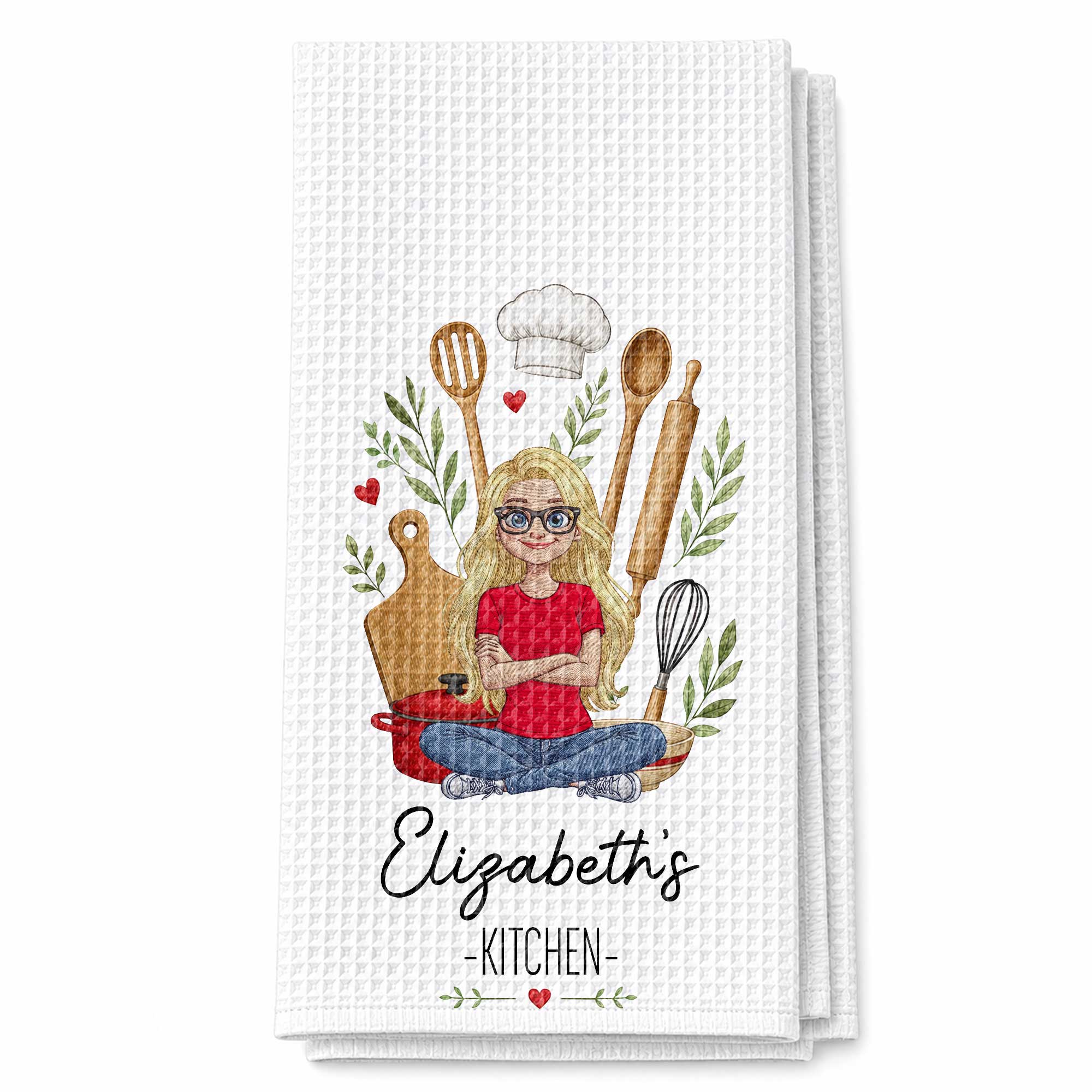 Personalized Kitchen Towel Custom Name Baking Gift for Her Kitchen Towel GradoCreations