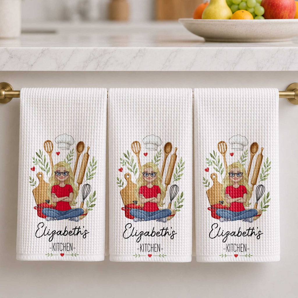 Personalized Kitchen Towel Custom Name Baking Gift for Her Kitchen Towel GradoCreations