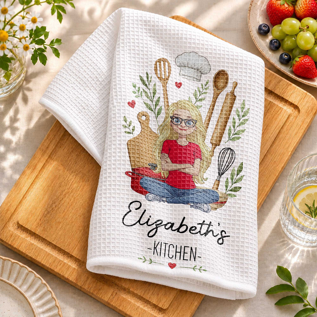 Personalized Kitchen Towel Custom Name Baking Gift for Her Kitchen Towel GradoCreations