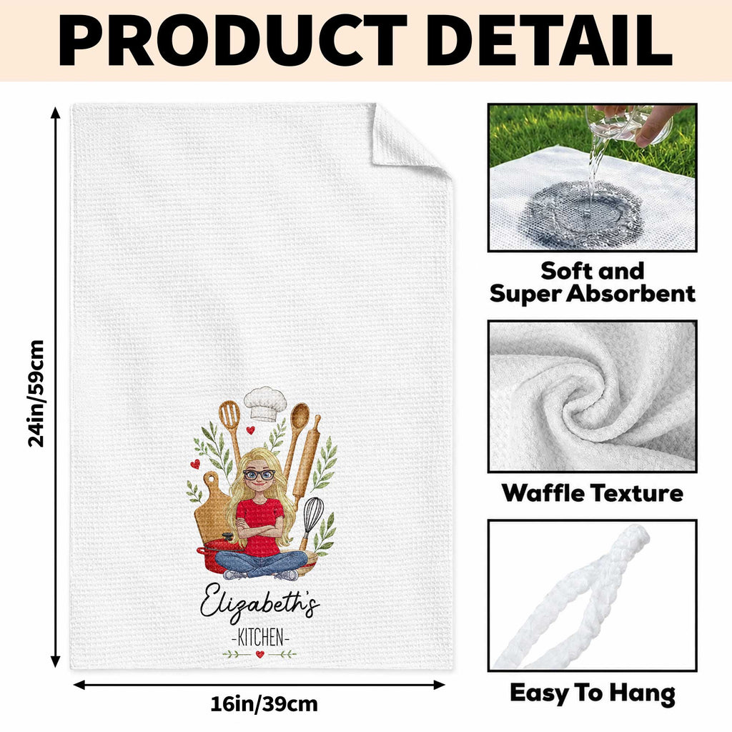 Personalized Kitchen Towel Custom Name Baking Gift for Her Kitchen Towel GradoCreations
