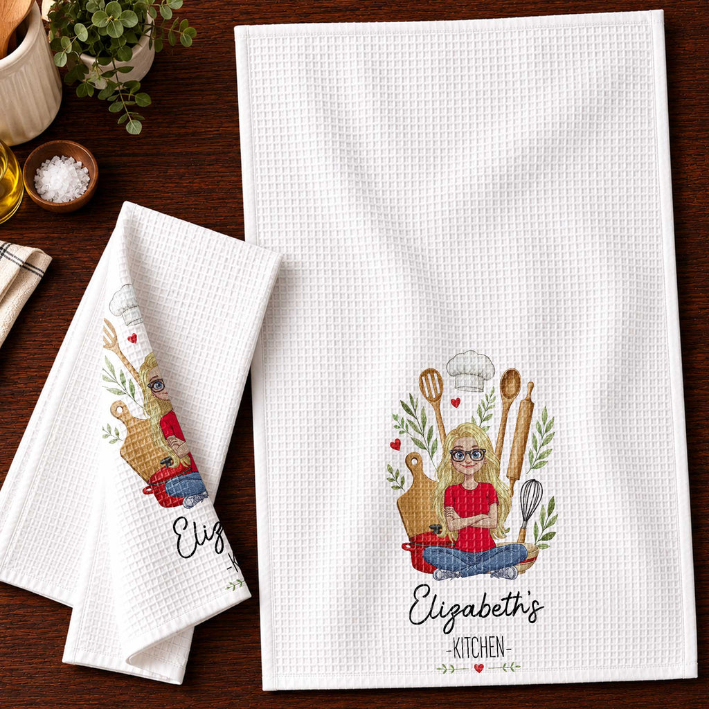 Personalized Kitchen Towel Custom Name Baking Gift for Her Kitchen Towel GradoCreations