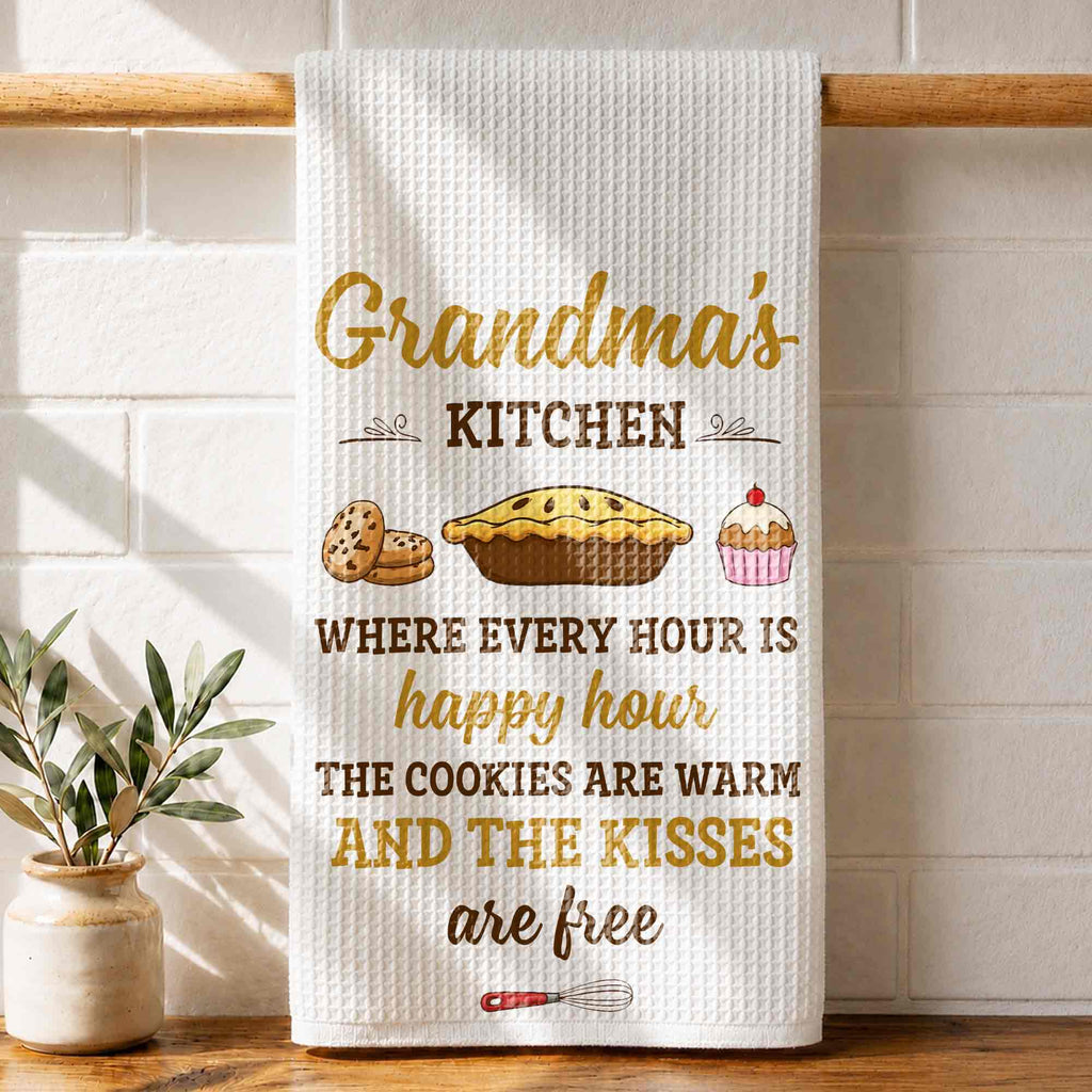 Personalized Kitchen Towel Gift for Grandma with Custom Design Kitchen Towel GradoCreations