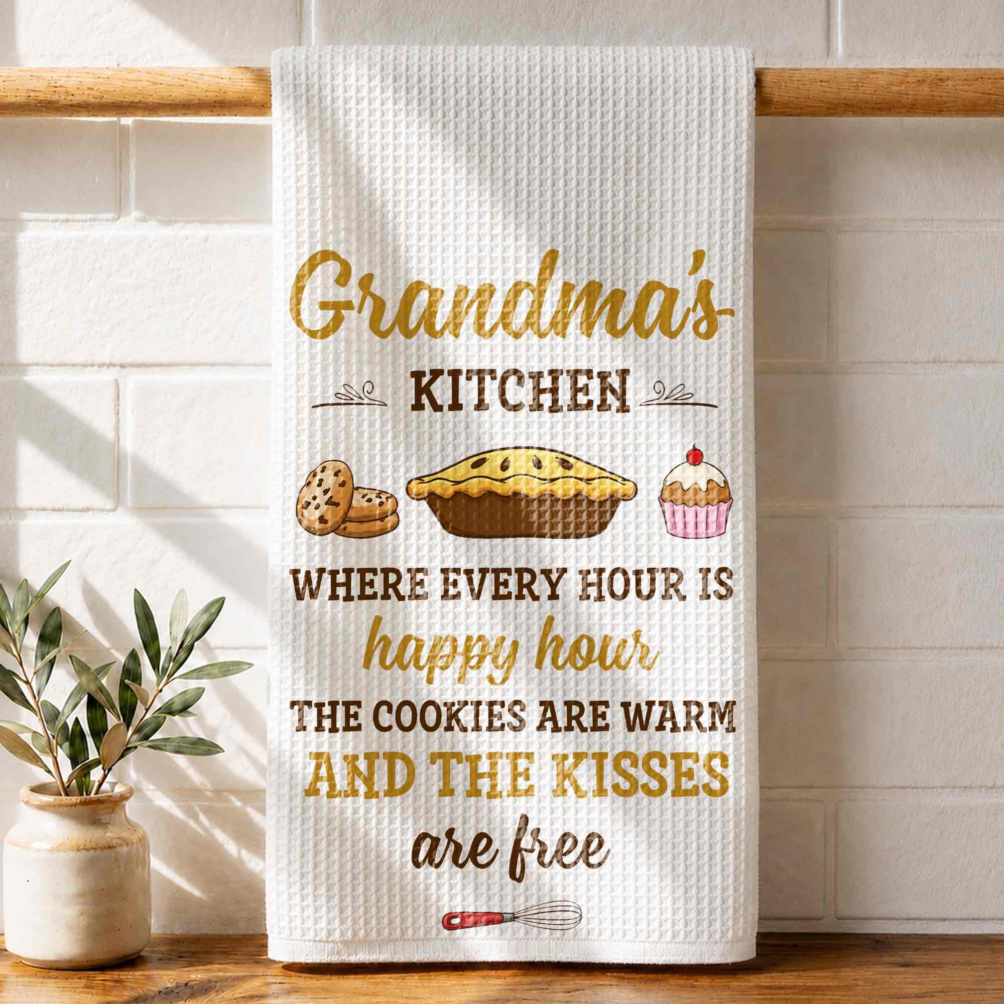 Personalized Kitchen Towel Gift for Grandma with Custom Design Kitchen Towel GradoCreations