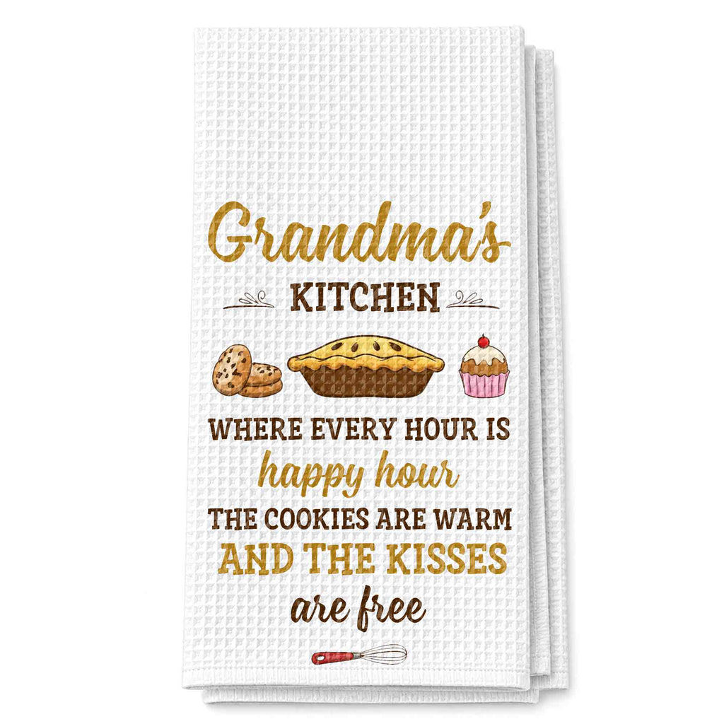 Personalized Kitchen Towel Gift for Grandma with Custom Design Kitchen Towel GradoCreations