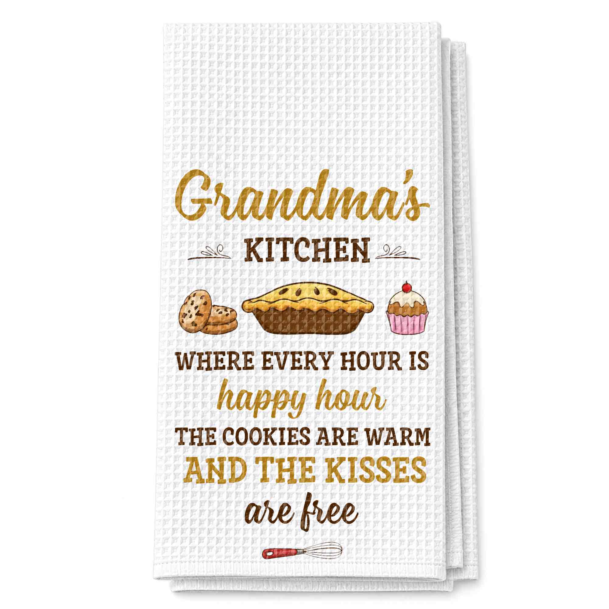 Personalized Kitchen Towel Gift for Grandma with Custom Design Kitchen Towel GradoCreations