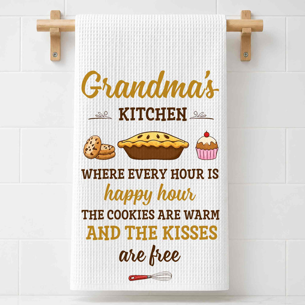 Personalized Kitchen Towel Gift for Grandma with Custom Design Kitchen Towel GradoCreations