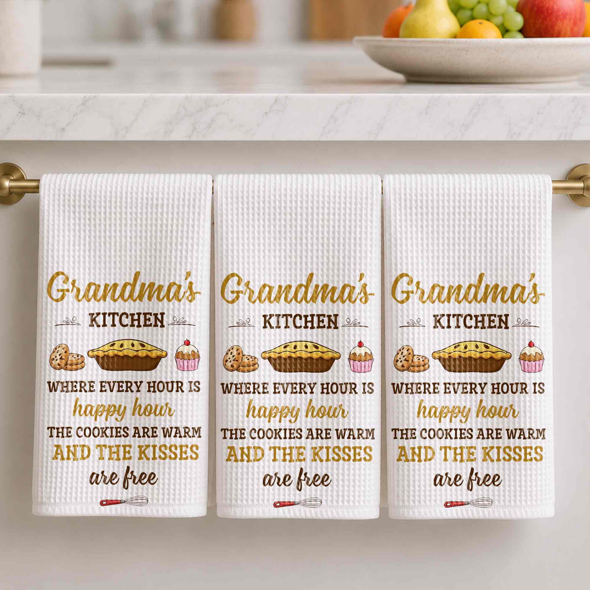 Personalized Kitchen Towel Gift for Grandma with Custom Design Kitchen Towel GradoCreations