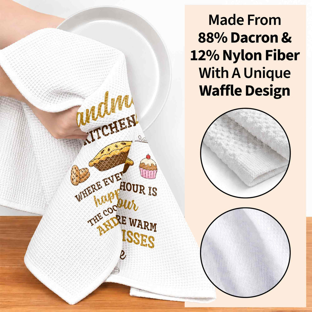 Personalized Kitchen Towel Gift for Grandma with Custom Design Kitchen Towel GradoCreations