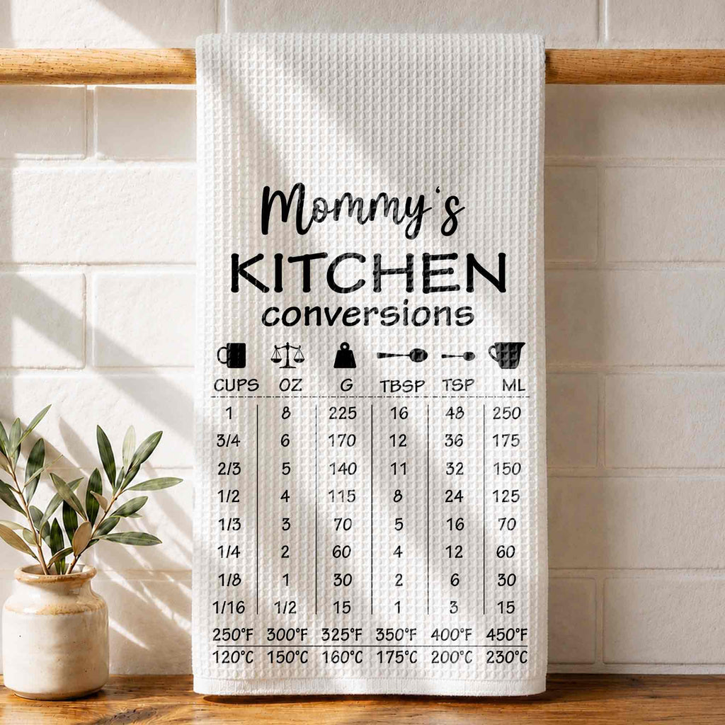 Personalized Kitchen Towel Measurement Chart Gift for Mom Kitchen Towel GradoCreations